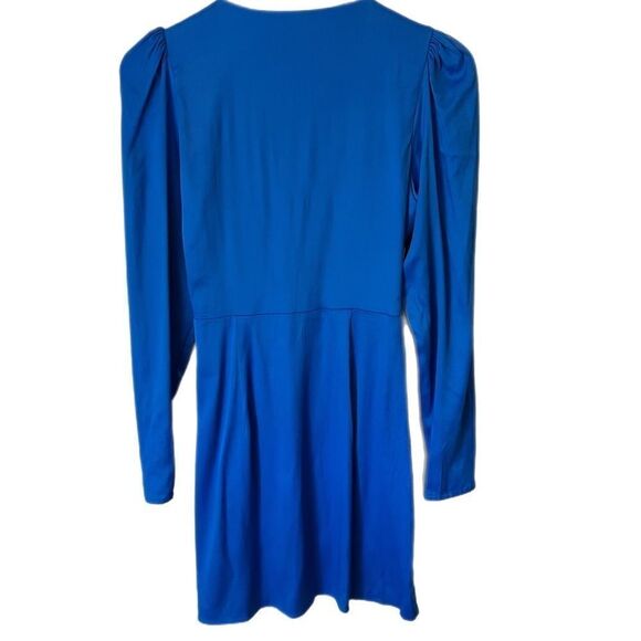 Zara Satin Effect Long Sleeve Front Wrap Mini Dress - Picture 3 of 6